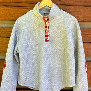 New women’s top. SHEIN brand. Size M. Gray plaid trim.